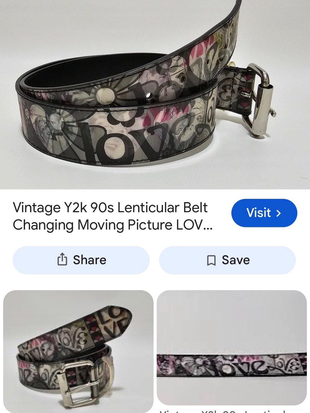 Relic Lenticular Graphic Belt in Black, Pink, Gray